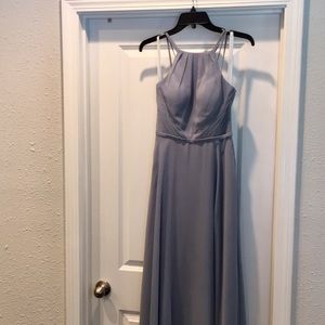 Azazie Melinda bridesmaid dress in dusty blue